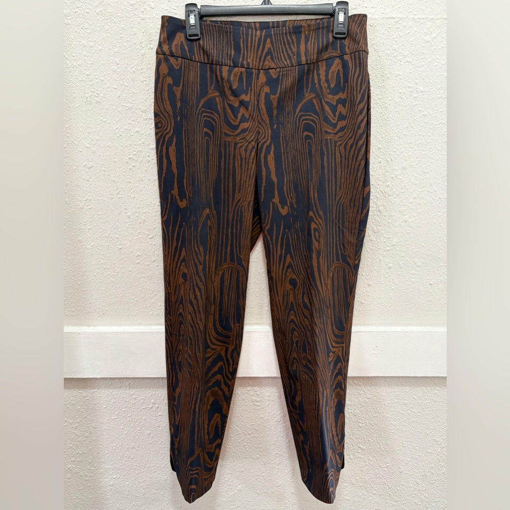 Up! Women's Pull On Navy and Brown Pants Size 10